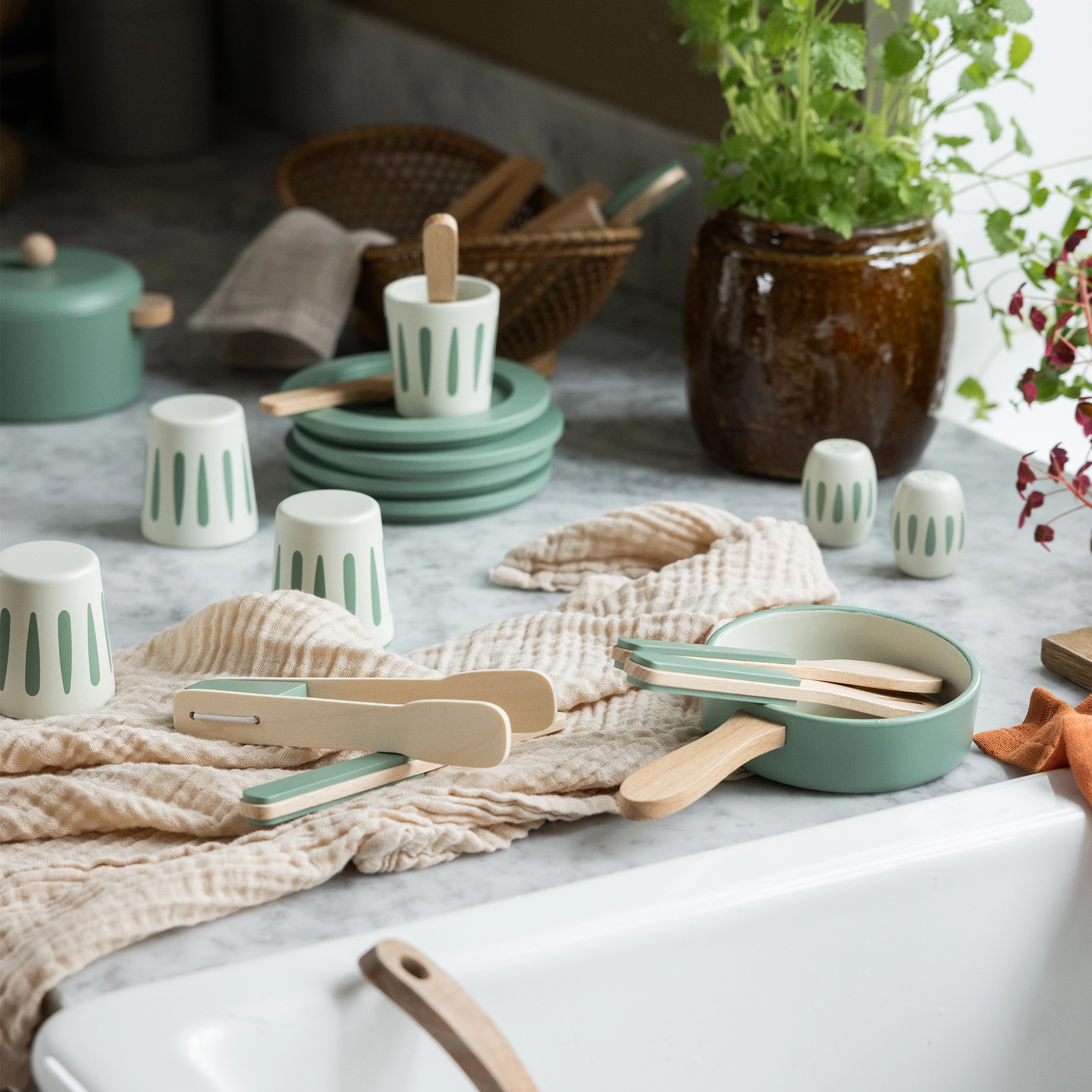 Sebra Küchenutensilien-Set aus Holz, 4-teilig