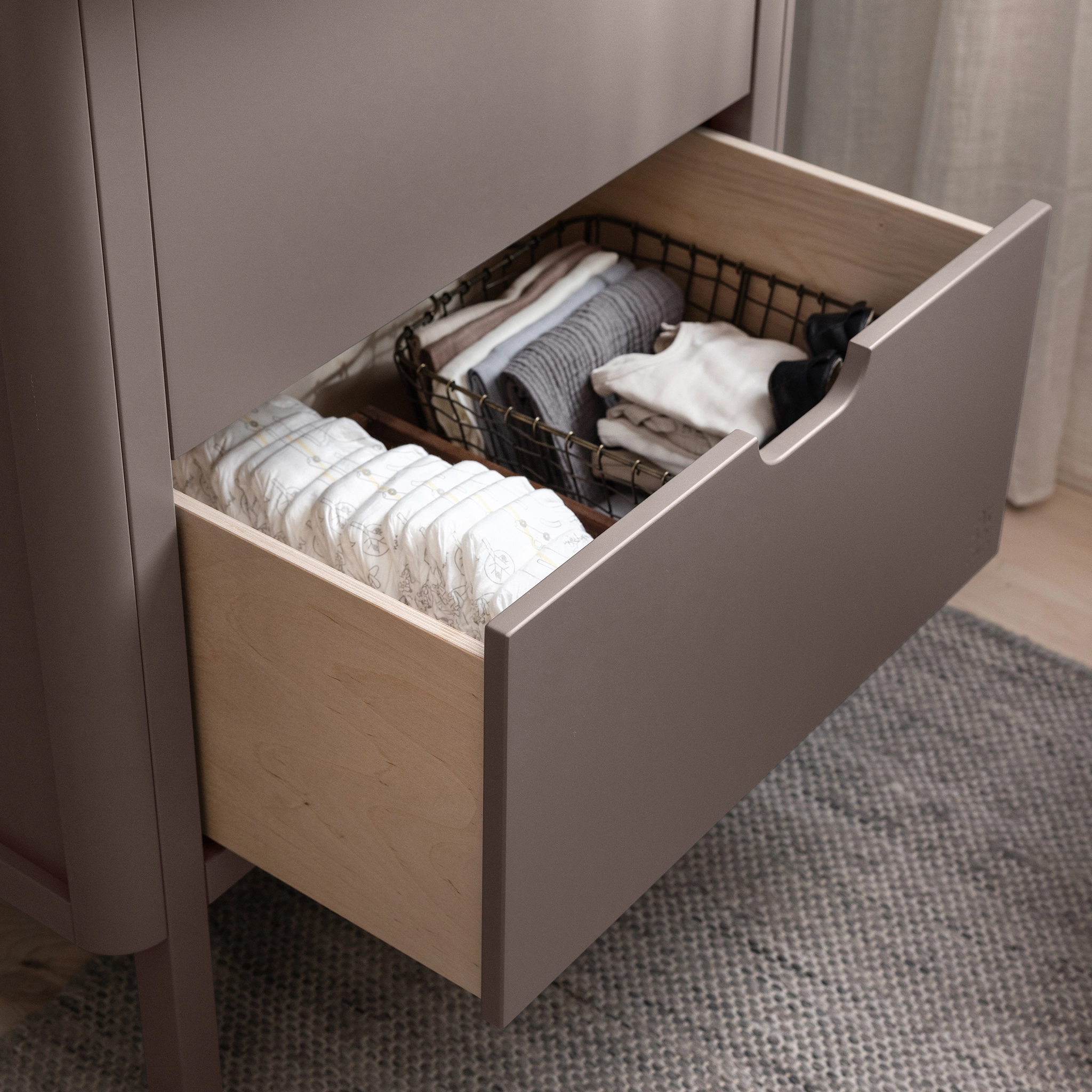 Sebra Wickelkommode mit Schubladen, jetty beige FSC® Mix