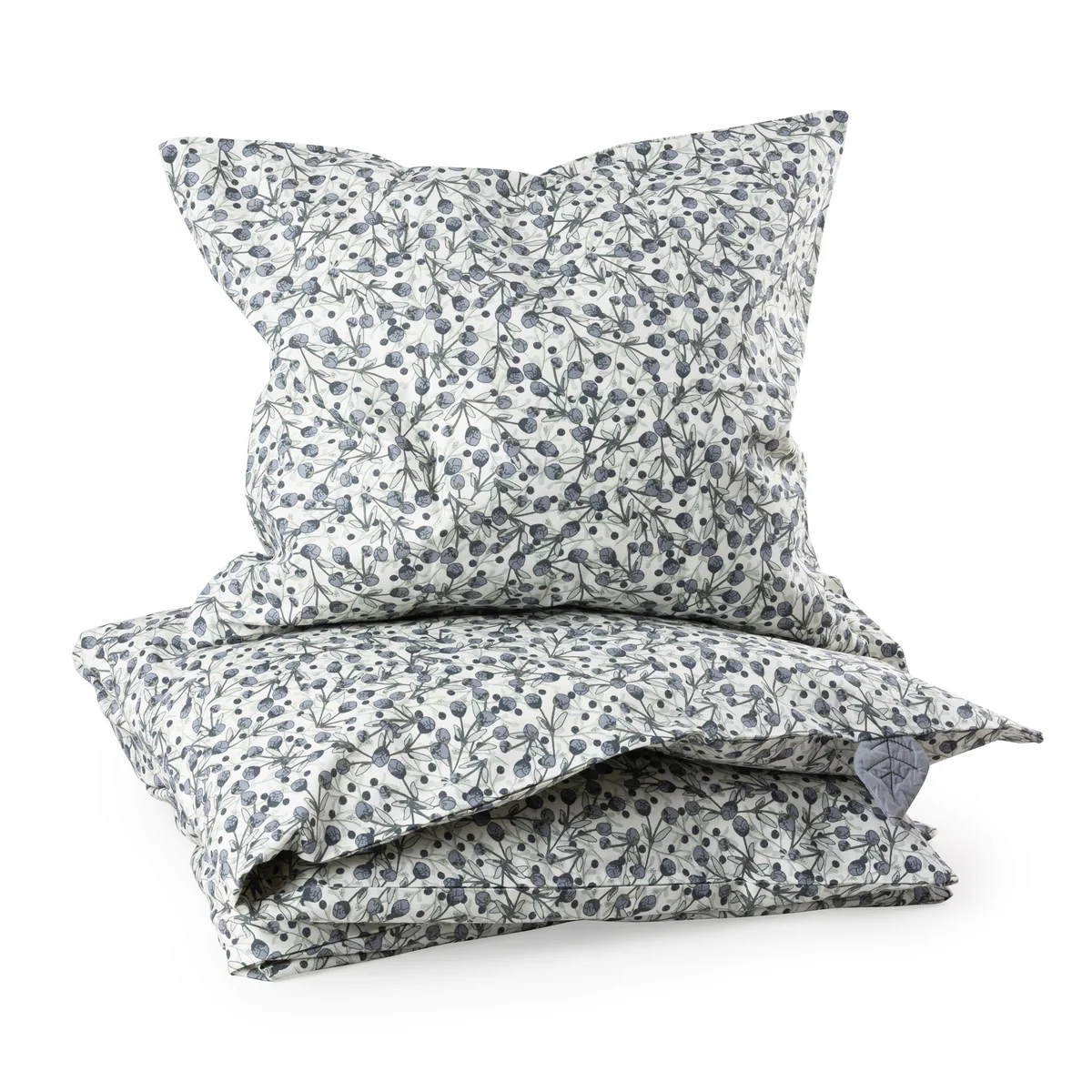 Sebra Baby-Bettwäsche „Blue olive“, Perkal, 100x70cm / 45x40cm