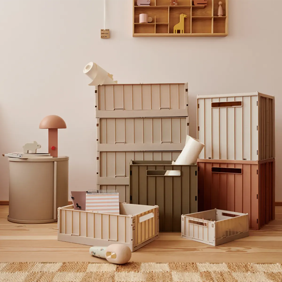 Liewood Bettrollbox Weston „Pecan“ mit Deckel, Größe L