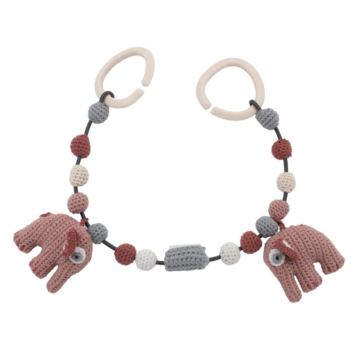 Sebra Häkel-Kinderwagenkette, Fanto der Elefant „Blossom Pink“