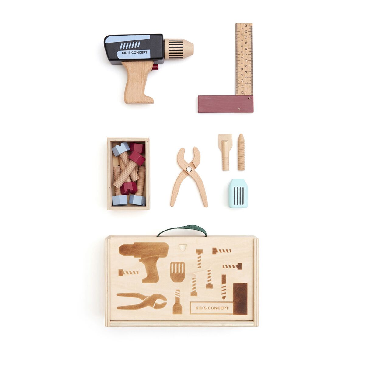 Kids Concept Werkzeugkoffer-Set aus Holz 09