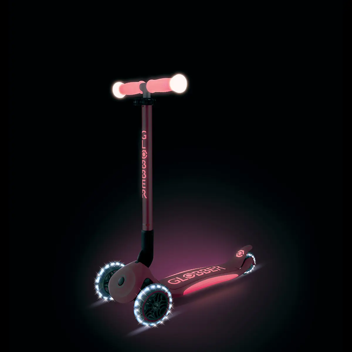 Globber Roller Elite Glow Lights mit Leuchtrollen – Pastellrosa, ab 3 Jahre