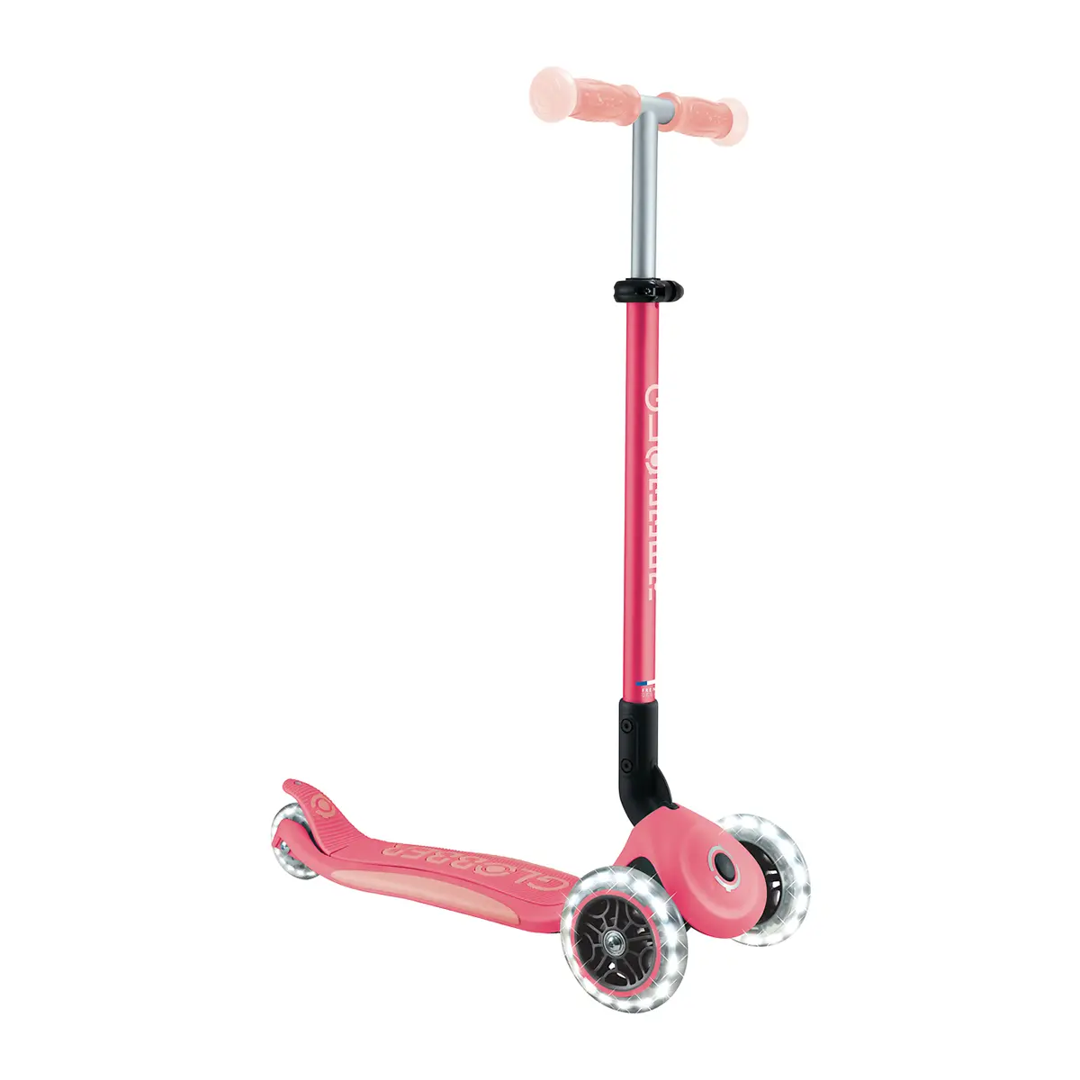 Globber Roller Elite Glow Lights mit Leuchtrollen – Pastellrosa, ab 3 Jahre