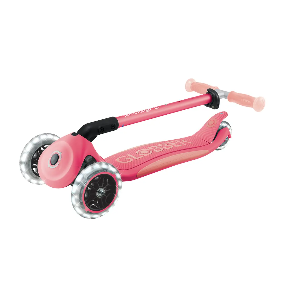 Globber Roller Elite Glow Lights mit Leuchtrollen – Pastellrosa, ab 3 Jahre