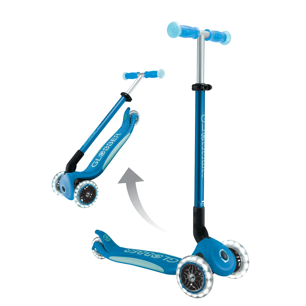 Globber Roller Elite Glow Lights mit Leuchtrollen – Petrol, ab 3 Jahre