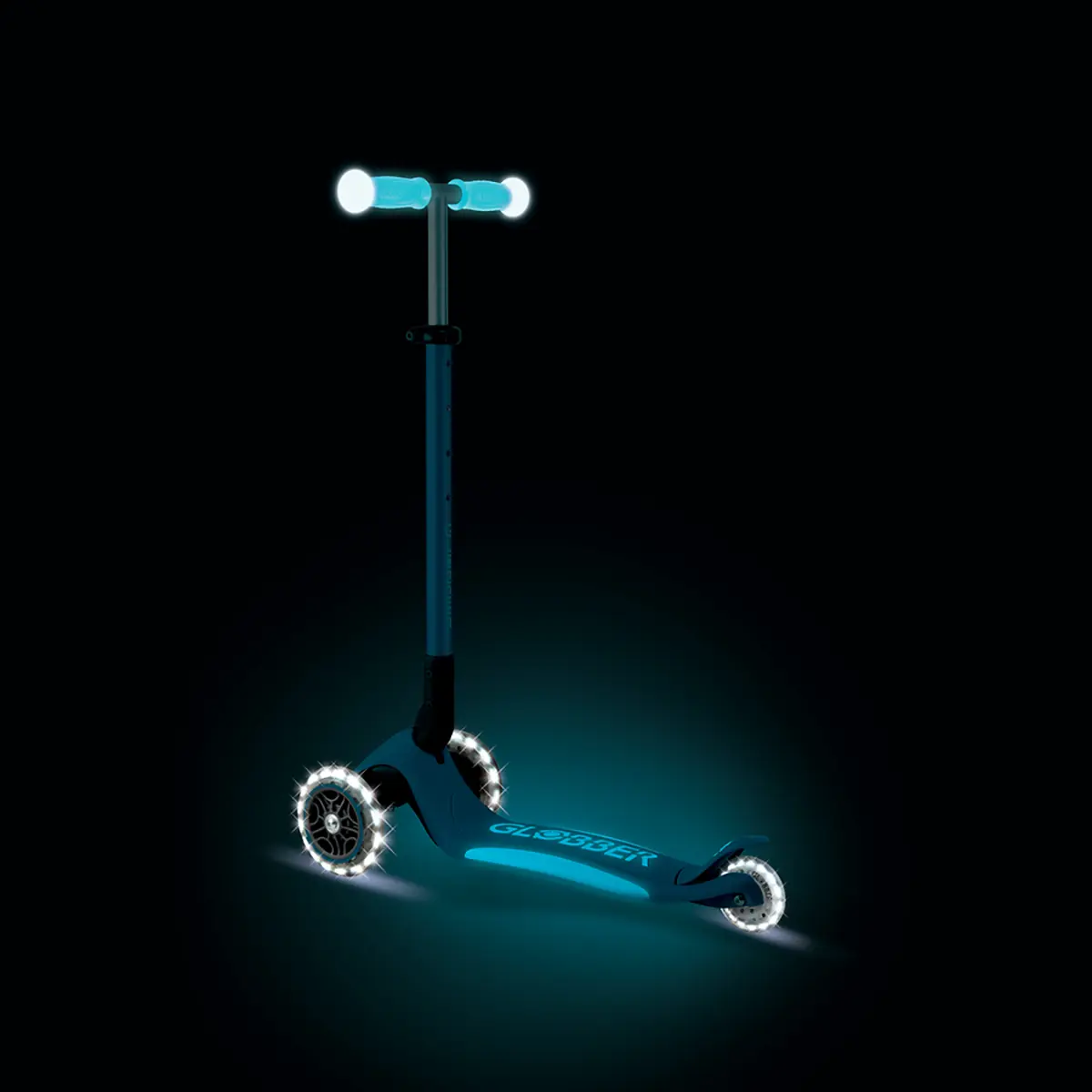 Globber Roller Elite Glow Lights mit Leuchtrollen – Petrol, ab 3 Jahre
