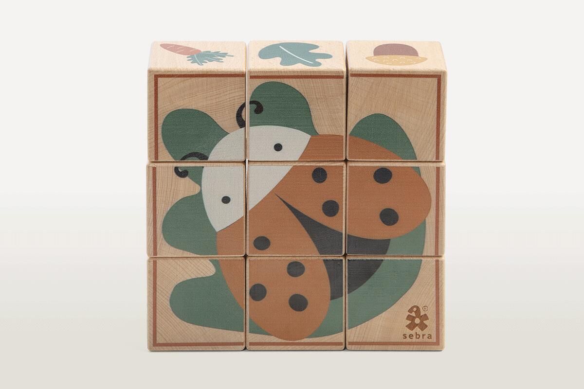 Sebra Würfel-Puzzle aus Holz „Woodland“ – Bild 5