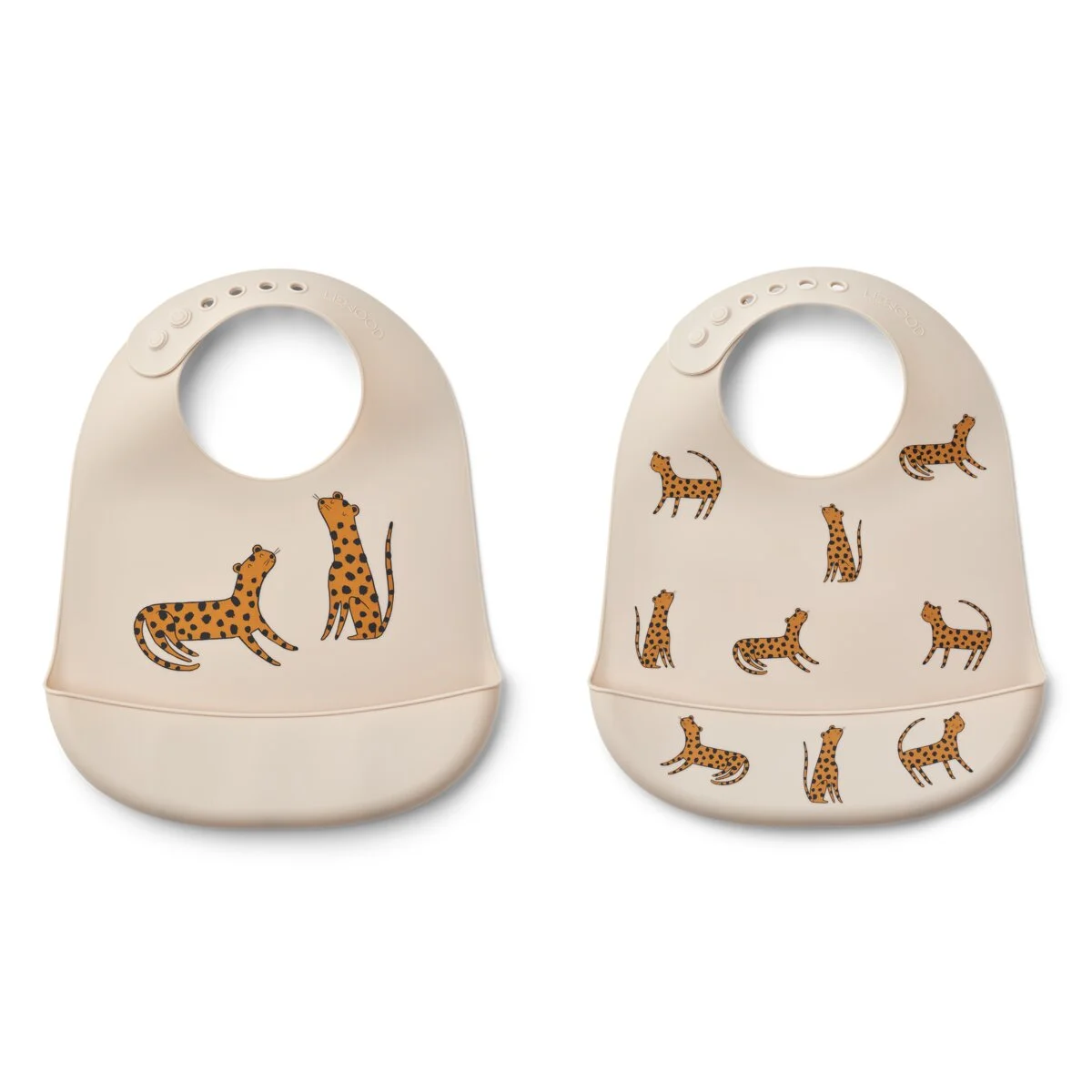 Liewood Tilda Silikon Lätzchen „Leopard / Sandy“, 2er Set