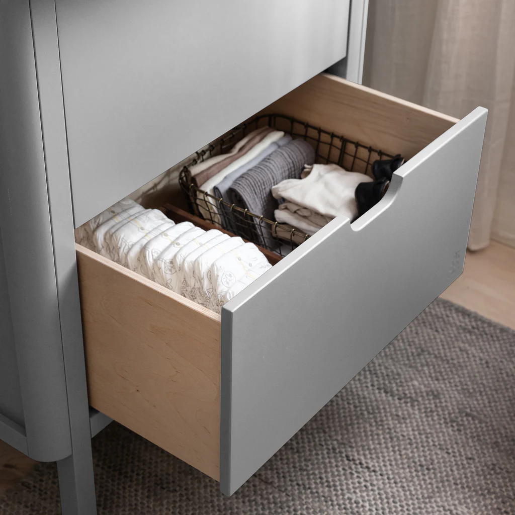 Sebra Wickelkommode mit Schubladen, stone grey, grau, FSC® Mix