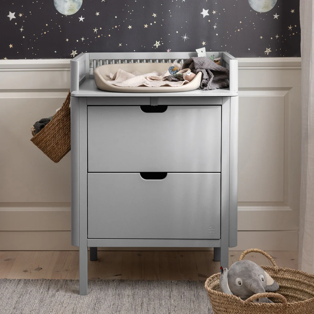 Sebra Wickelkommode mit Schubladen, stone grey, grau, FSC® Mix