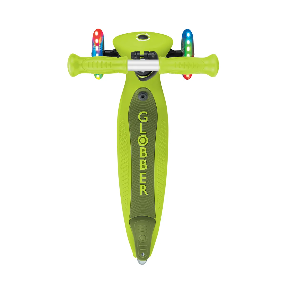 Globber Roller Go-Up Active Lights mit Leuchtrollen – lime grün-grün, 15M-3J