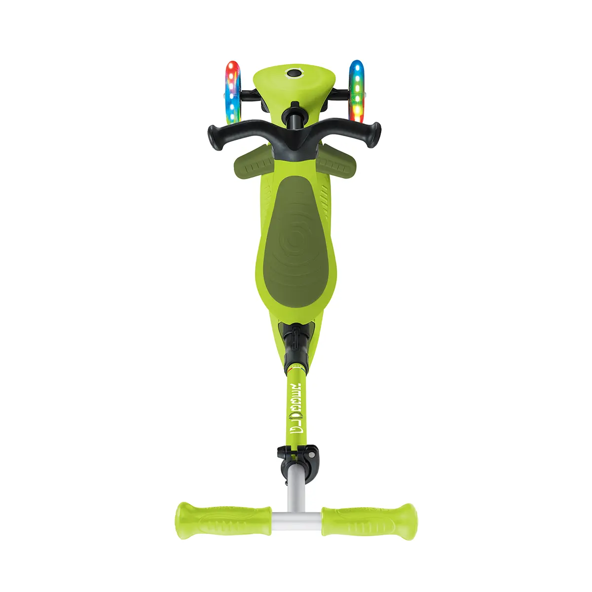 Globber Roller Go-Up Active Lights mit Leuchtrollen – lime grün-grün, 15M-3J