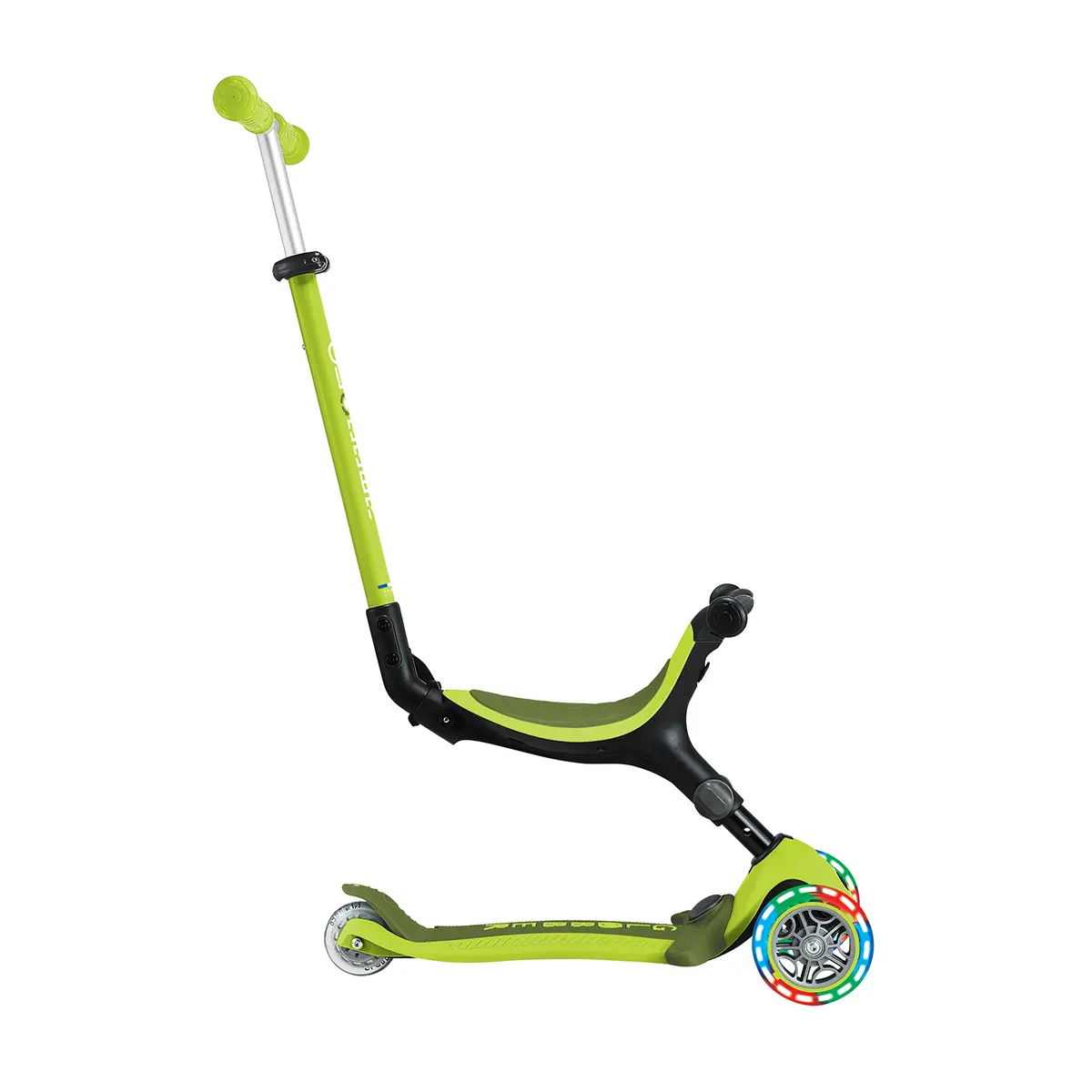 Globber Roller Go-Up Active Lights mit Leuchtrollen – lime grün-grün, 15M-3J