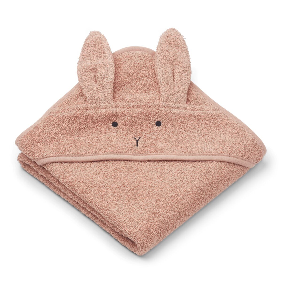 Liewood Kapuzenhandtuch Albert „Rabbit dusty coral“ 01
