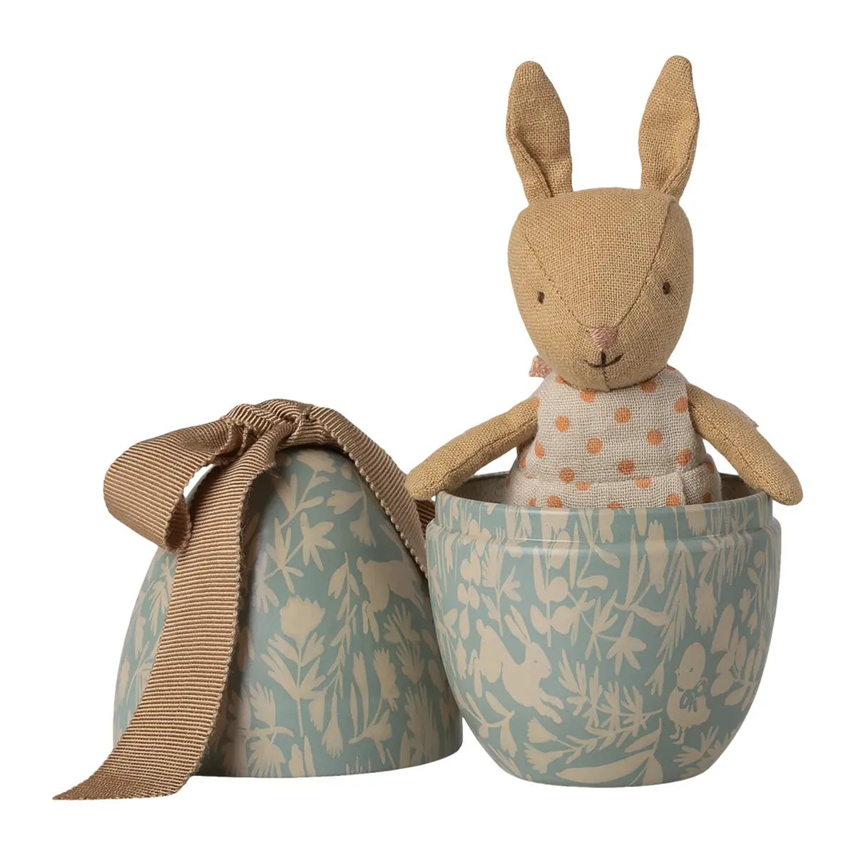 Maileg Osterei mit Mikro Kaninchen „Dusty Blue“ H11cm