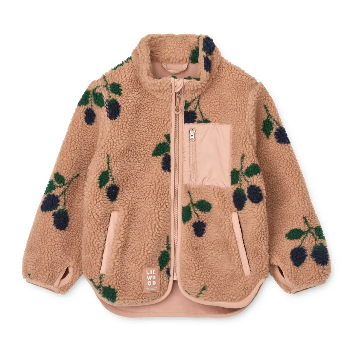 Liewood Nolan Sherpa Jacke für Kinder „Berry / Pale Tuscany“