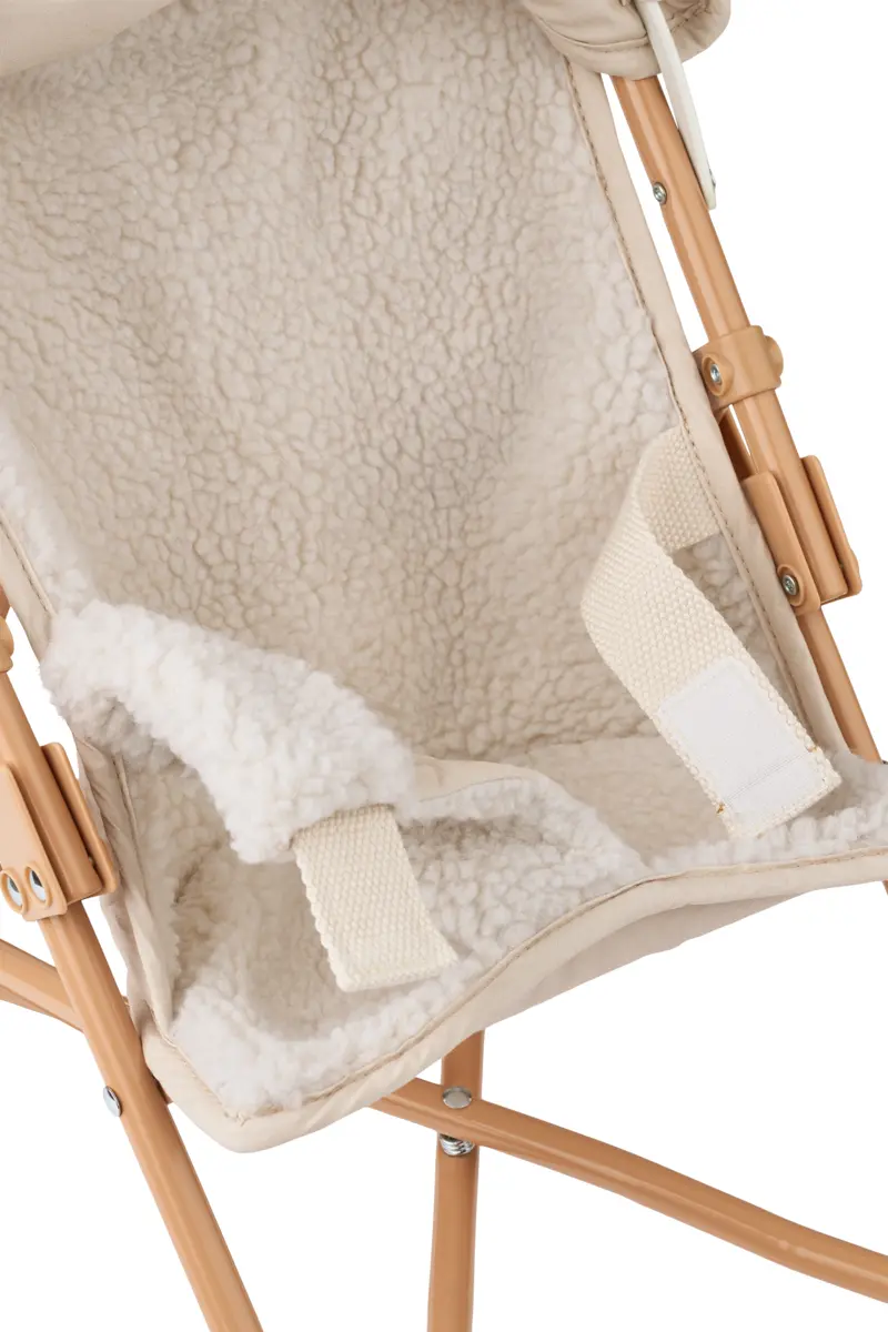 Liewood Puppenbuggy Elsie „Sandy“ mit Fleece-Teddystoff