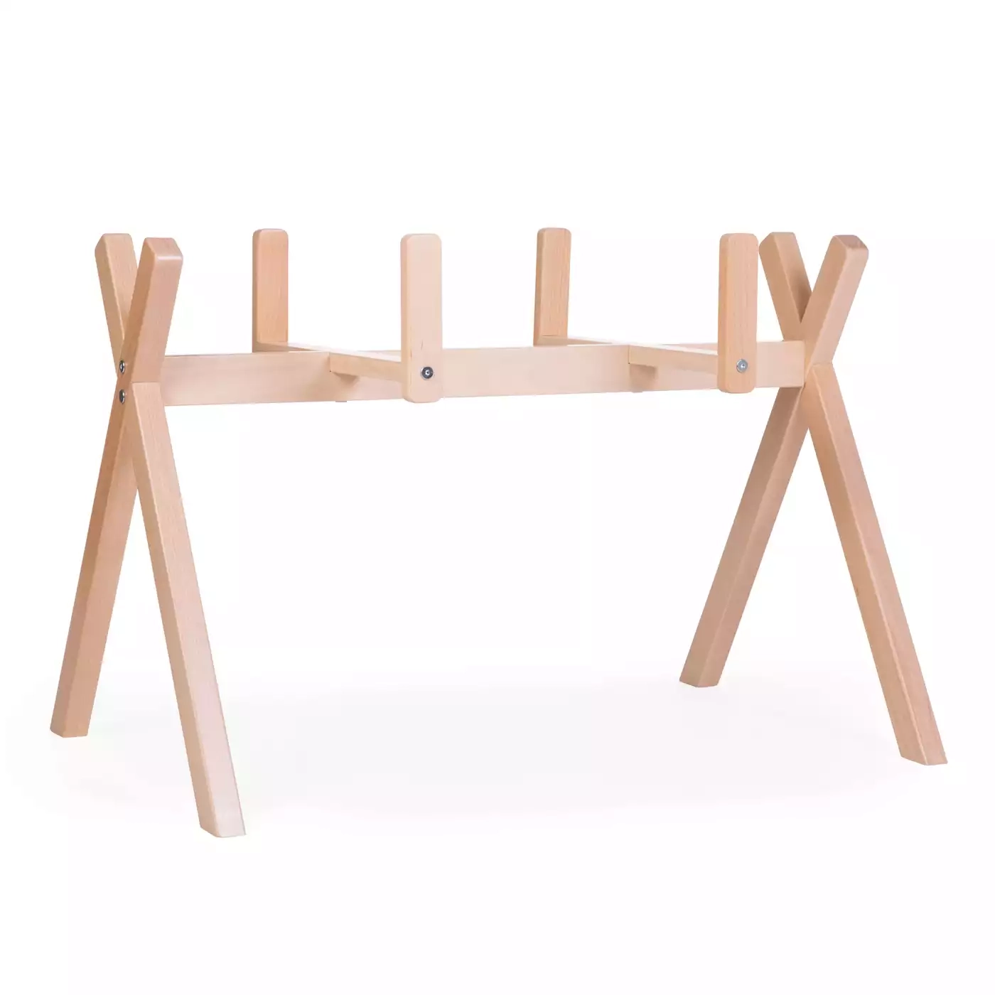 Childhome Gestell für Moseskorb Tipi „Natur“ 2-in-1 Spielbogen aus Holz
