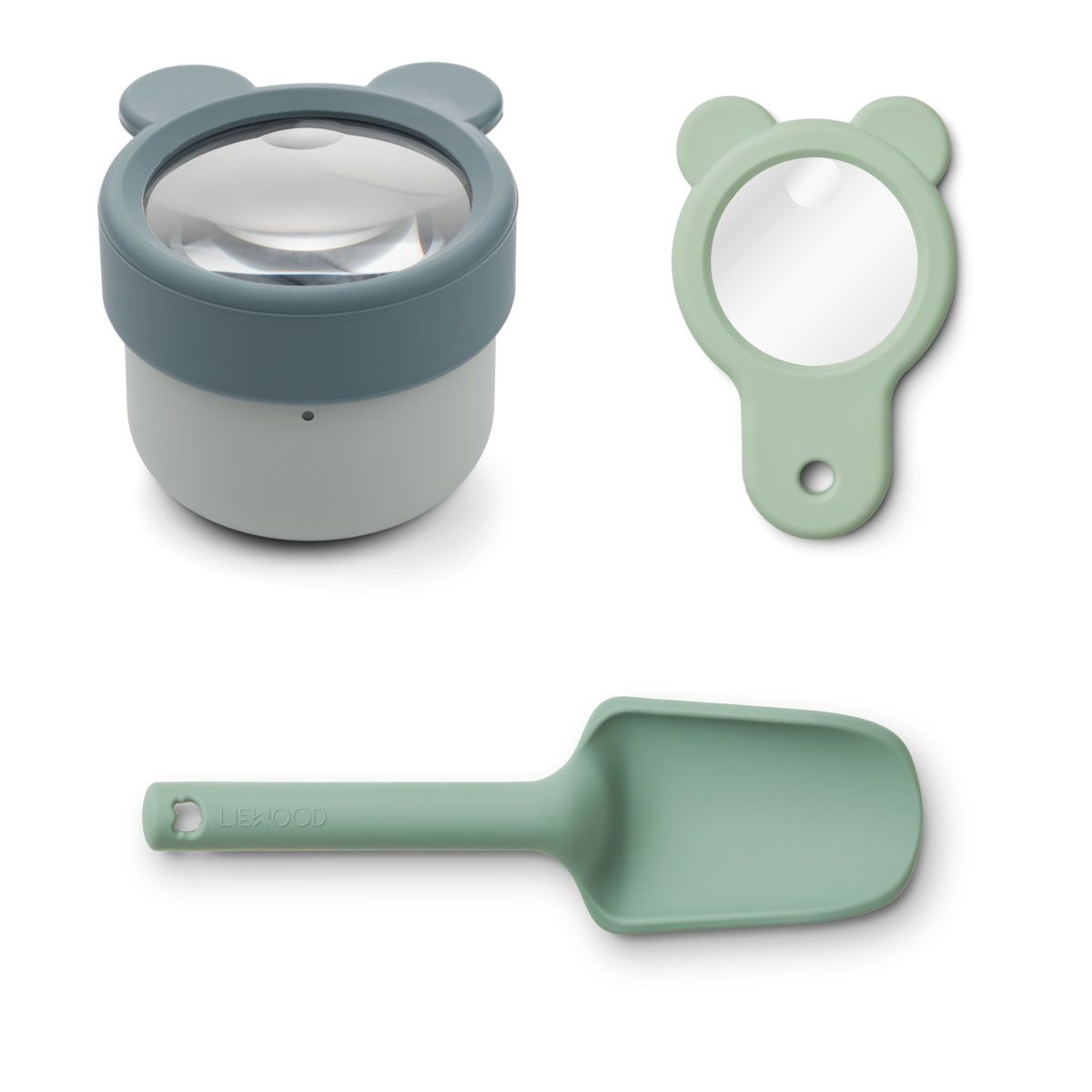 DELISTED Liewood Kinder Forscherset Bessie „Whale blue multi mix“, Silikon, 3-teilig