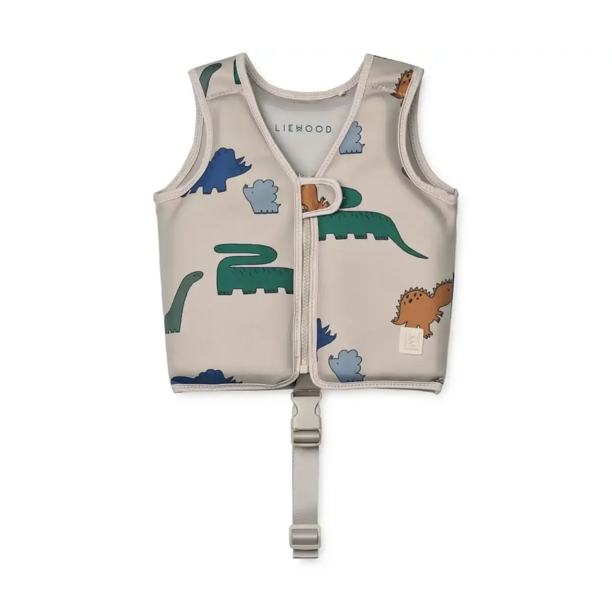 Liewood Dove Kinder-Schwimmweste „Dinosaurs / Nebelgrau“