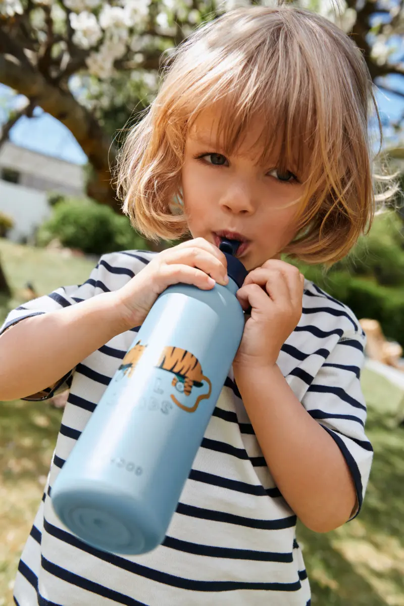 Liewood Falk Edelstahl Trinkflasche „Tiger / Beach blue“ 500ml, Large
