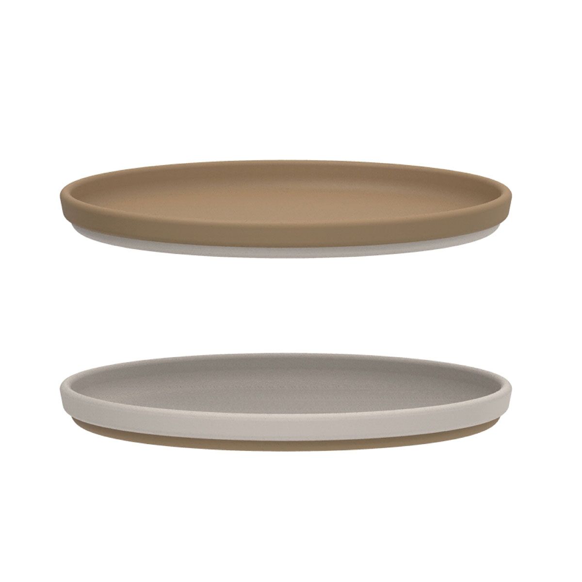 Liewood Gabriel Silikonteller-Set „Oat / Sandy mix“, ø18cm