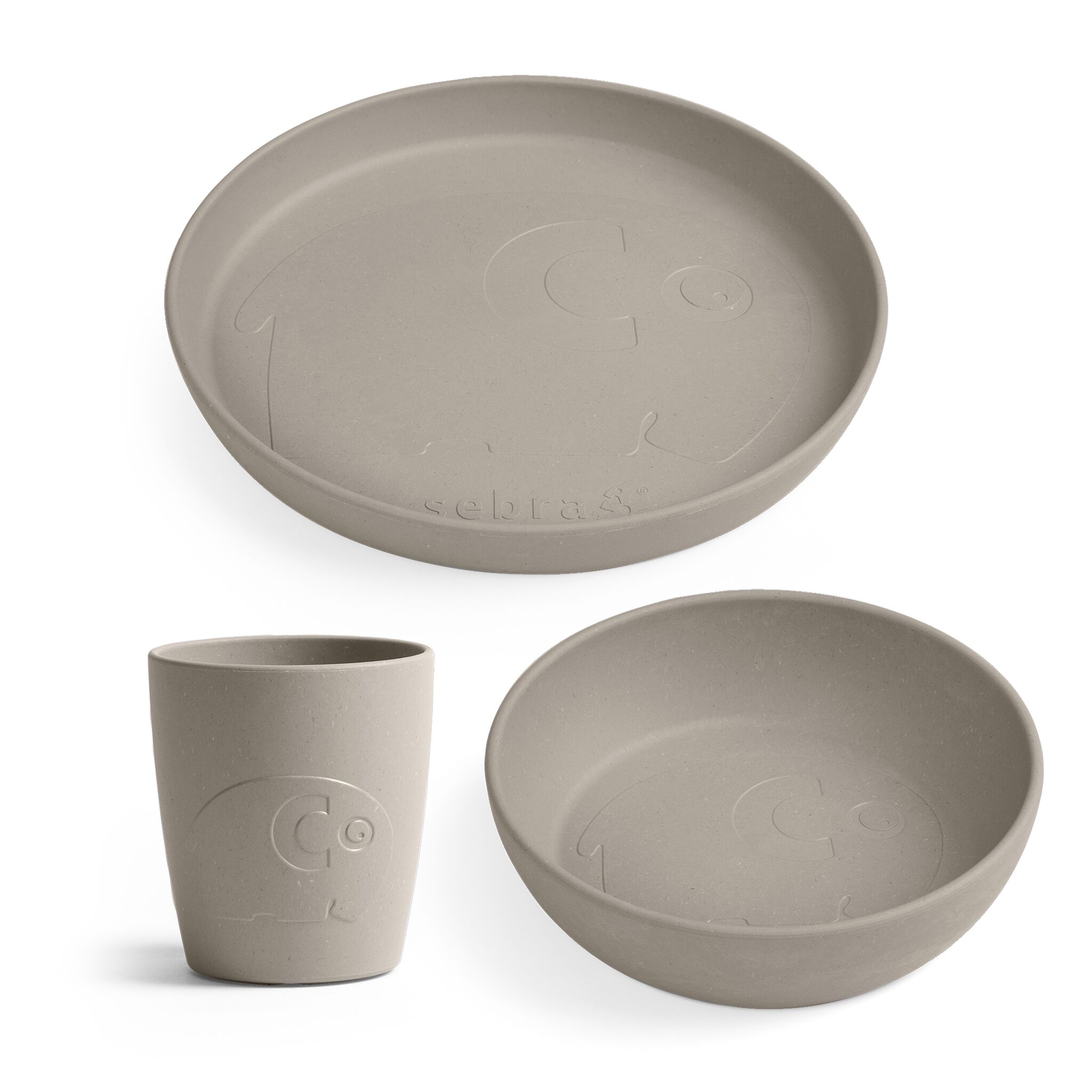 DELISTED Sebra MUMS, Geschirr-Set „jetty beige“, Biokunststoff