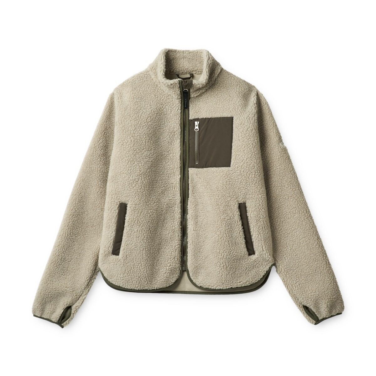 DELISTED Liewood Sherpa Erwachsenen Jacke Nelson „Nebelgrau / Army brown“