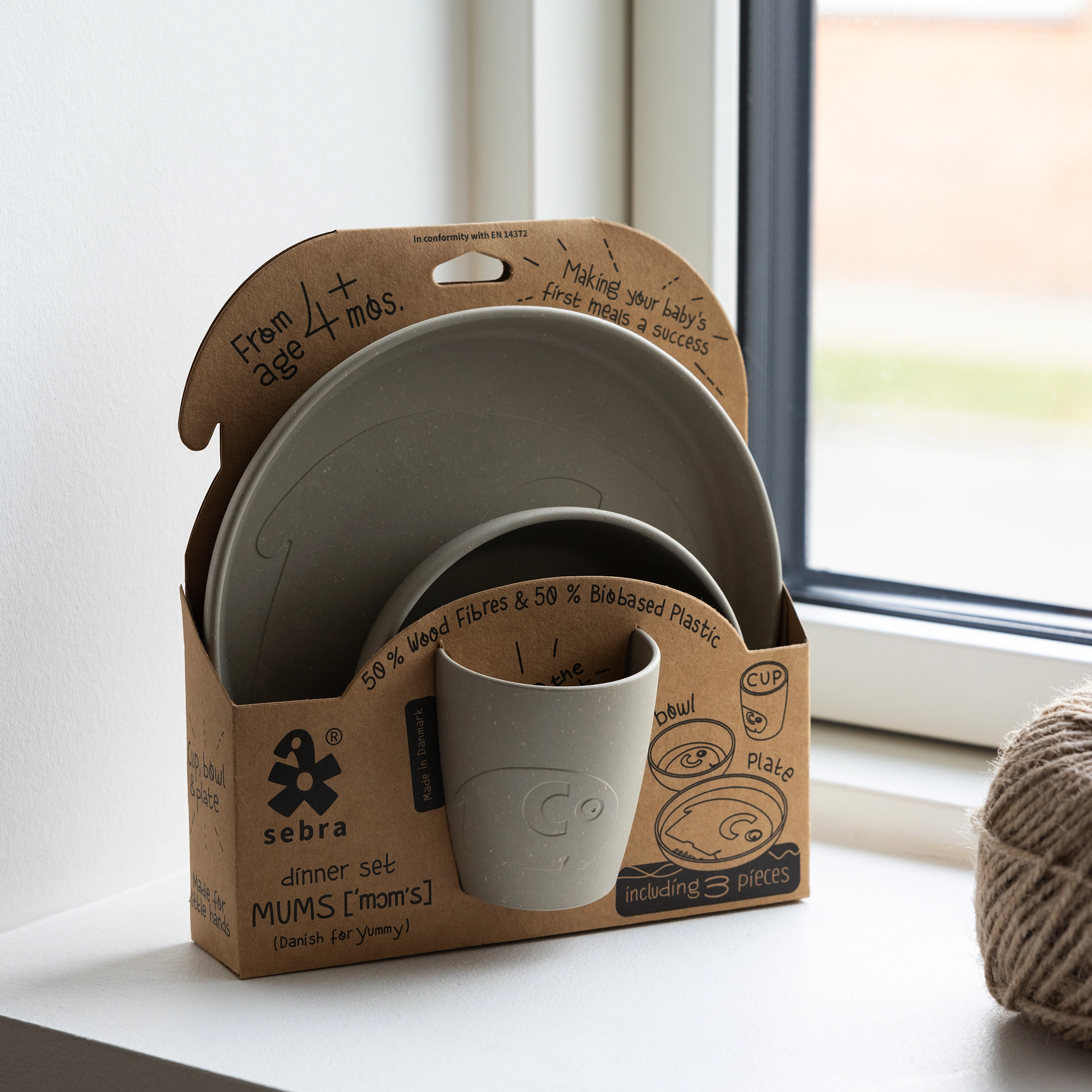 DELISTED Sebra MUMS, Geschirr-Set „jetty beige“, Biokunststoff – Bild 5