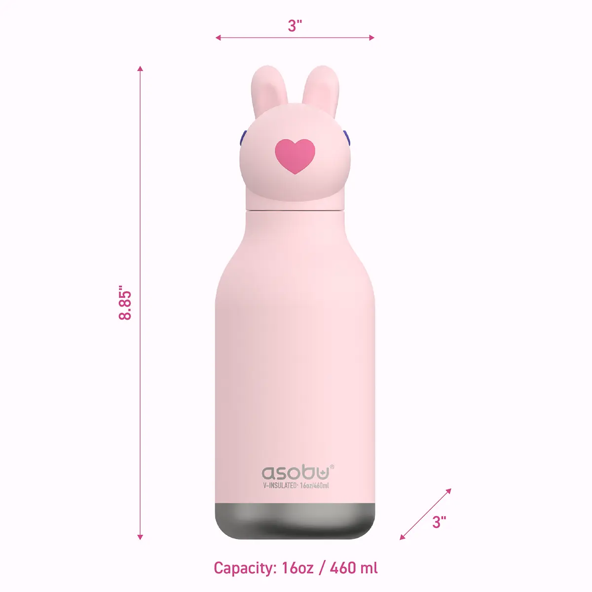Asobu Bestie Trinkflasche „Bubbles der Hase“, 460 ml