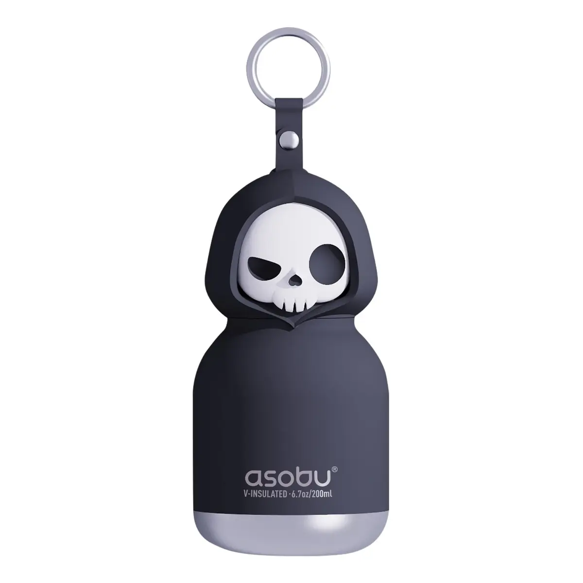 ASOBU Spookie Mini-Trinkflasche „Mortimer“, 200 ml auf weißem Hintergrund