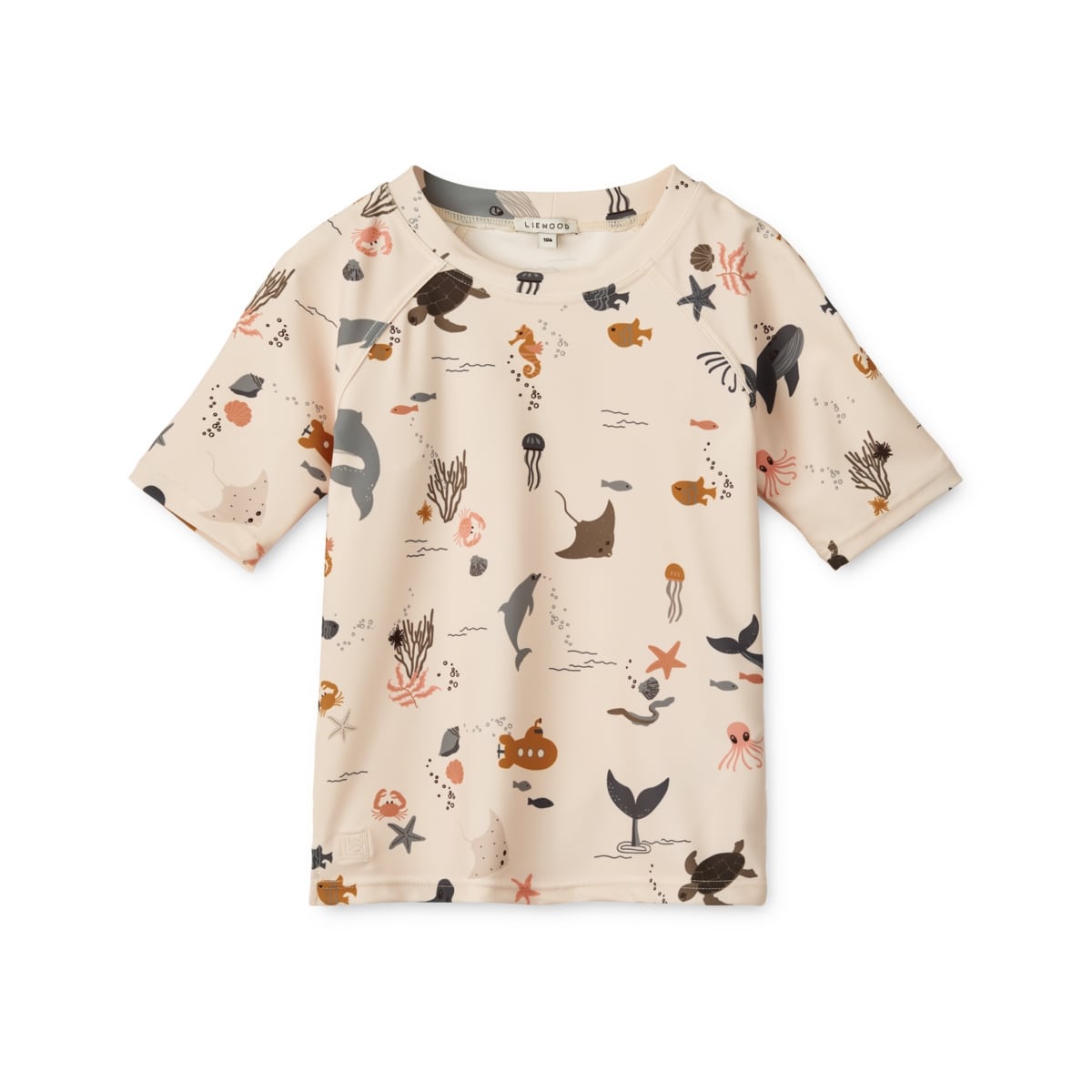 Liewood Noah Kurzarm-Schwimm-T-Shirt „Sea creature / Sandy“, LSF 40+, Gr. 56-128