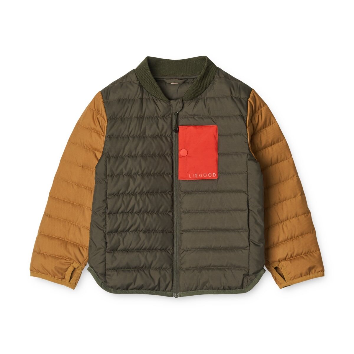 Liewood leichte Daunen-Steppjacke Lauge „Army brown mix“