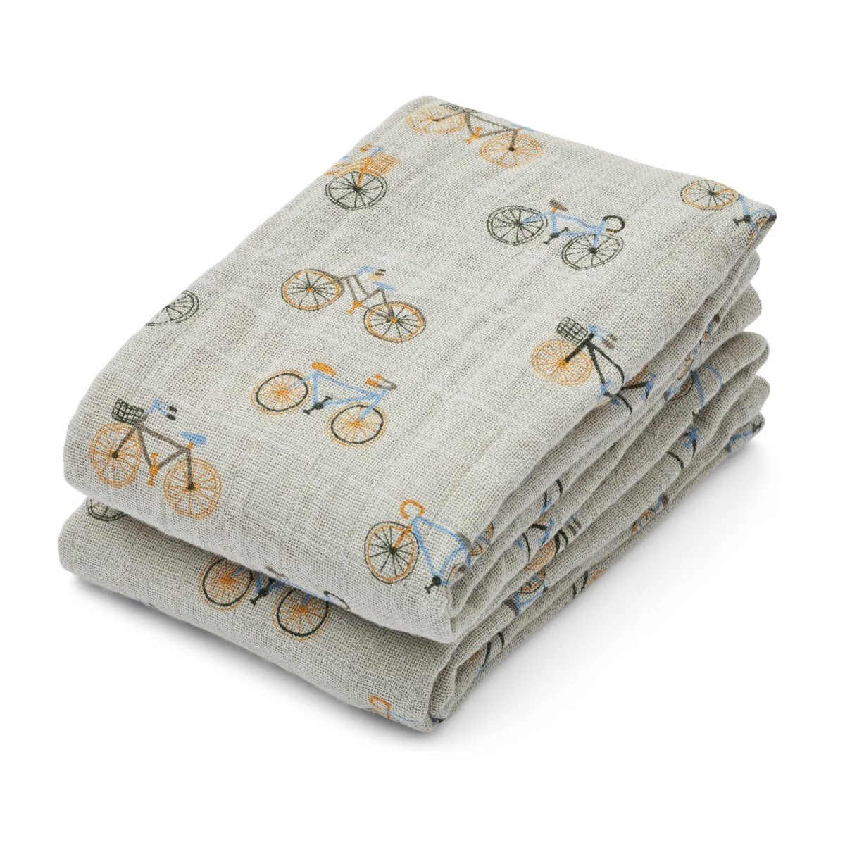 Liewood Lewis Mulltuch „Bicycle / Cloud blue“, Musselin, 2er-Set, 65x65cm