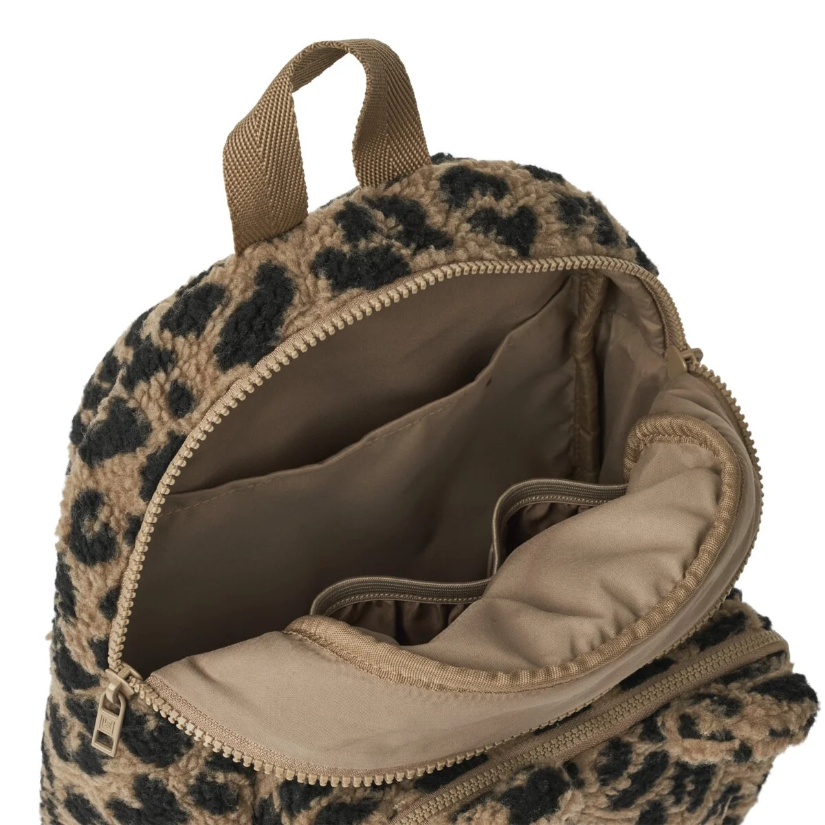 Liewood Allan Fleece-Rucksack mit Ohren „Mega leo / Oat mix“, mittel, 28x23x11cm, 3-7 Jahre