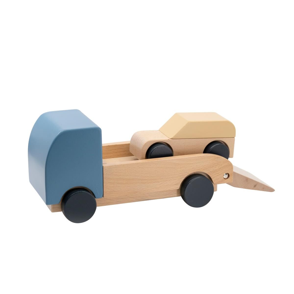 Sebra Autotransporter mit Auto, Holzauto 01