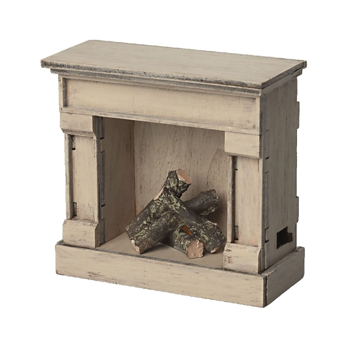 Maileg Miniatur-Kamin für das Puppenhaus „Off White“, Mausgröße, mit Licht, H9cm – Bild 2