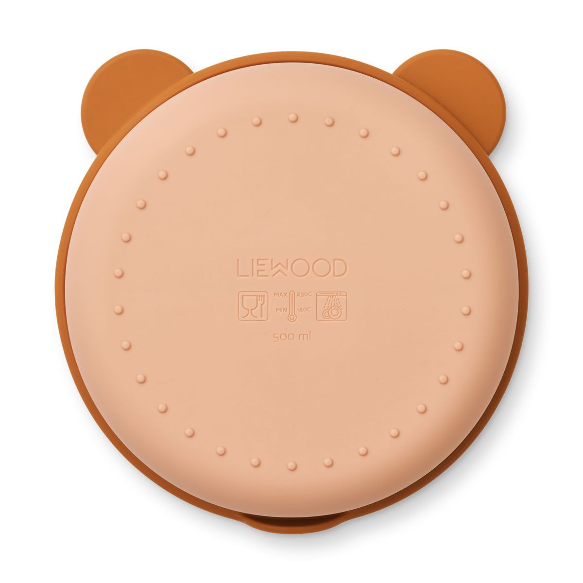 DELISTED Liewood Rosie Silikon Menüschale mit Deckel „ Mr Bear / Mustard / Tuscany rose mix“, ø15cm – Bild 4