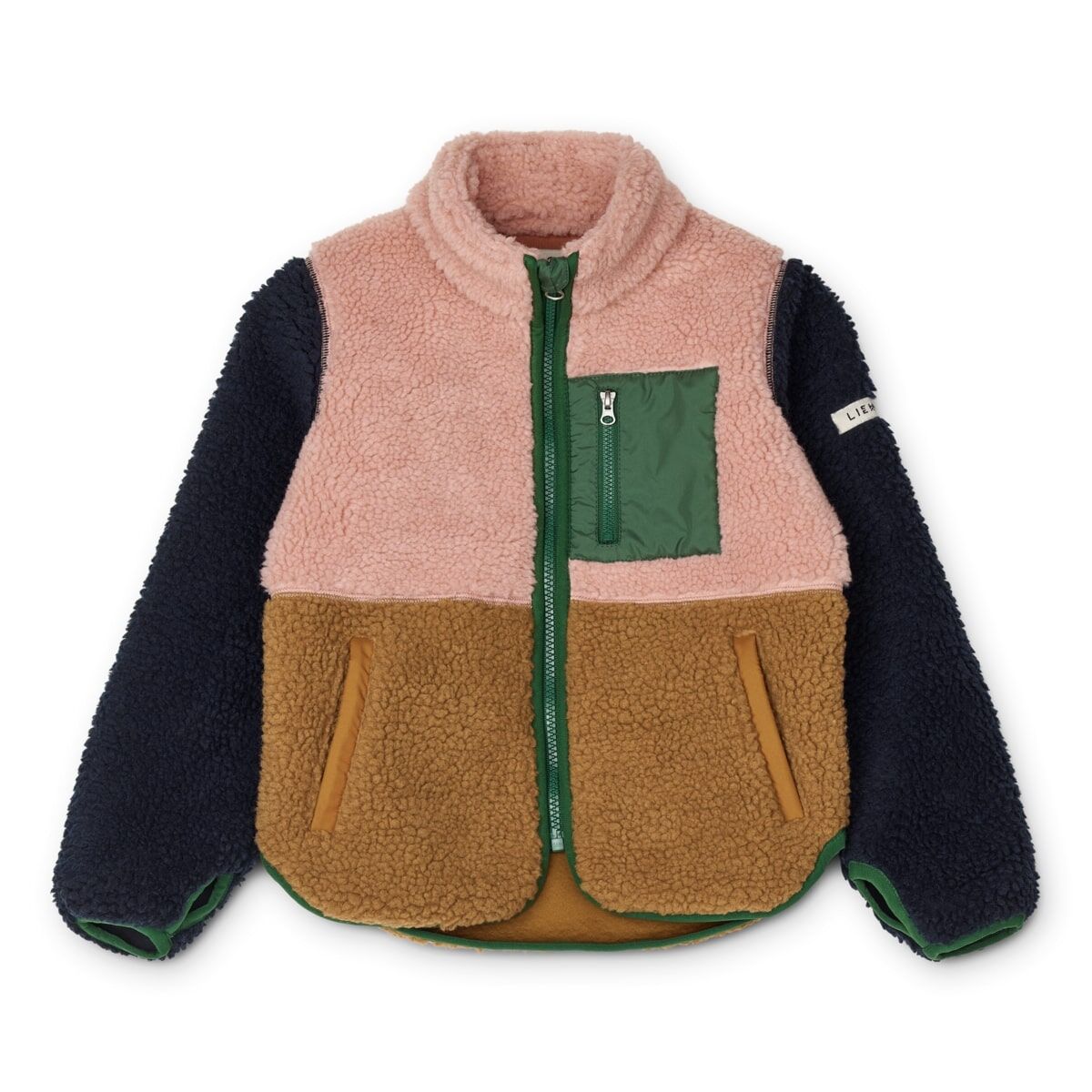 Liewood Nolan Sherpa Jacke für Kinder „Colour block / Tuscany Rose Multi mix“, Gr. 80, 86, 98