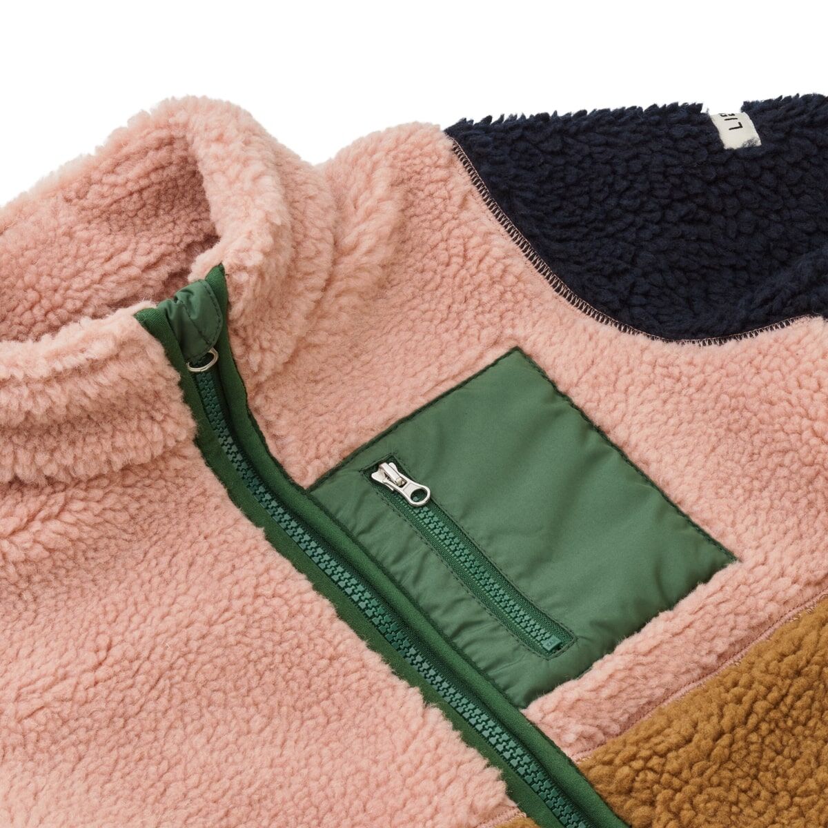 Liewood Nolan Sherpa Jacke für Kinder „Colour block / Tuscany Rose Multi mix“, Gr. 80, 86, 98 – Bild 3