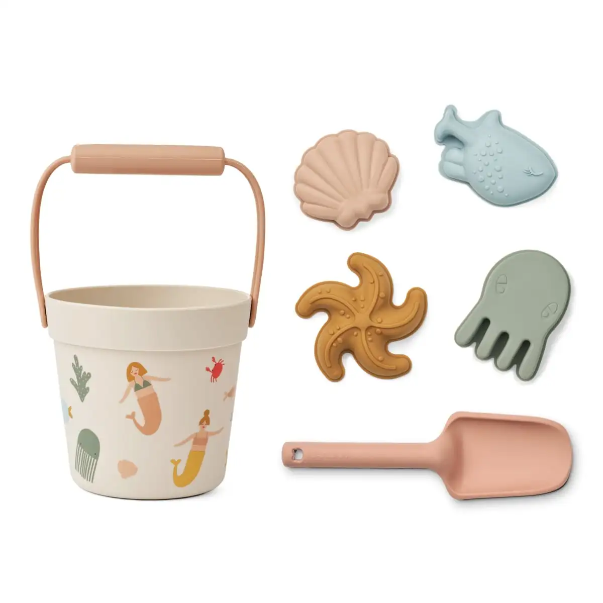Liewood Dante Strand-Set „Mermaids / Sandy“, Silikon, 6-teilig