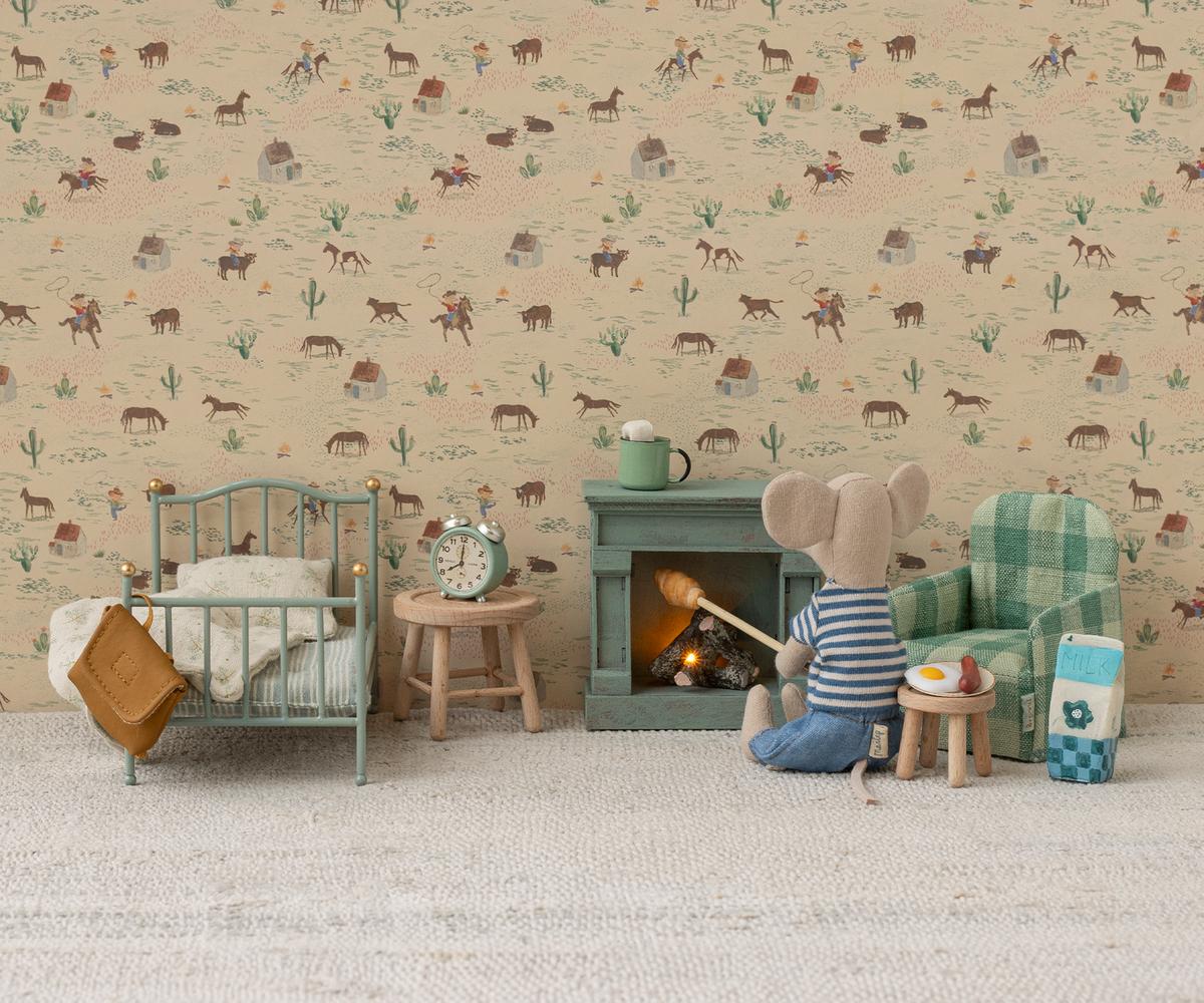 Maileg Miniatur-Kamin für das Puppenhaus „Blau“, Mausgröße Mood