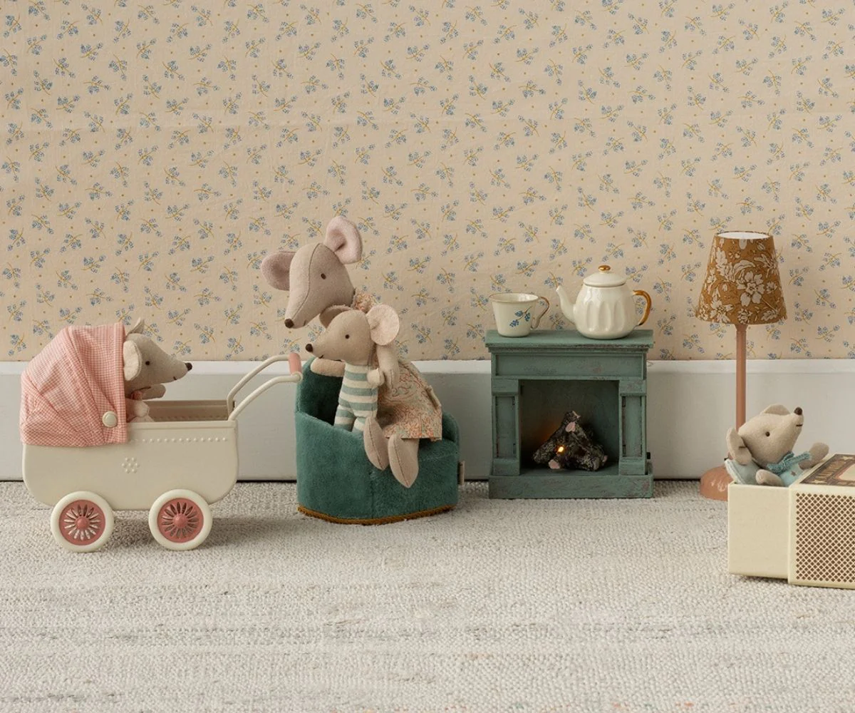 Maileg Miniatur-Kamin für das Puppenhaus „Blau“, Mausgröße Mood