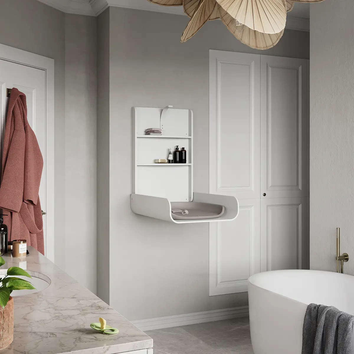 Sebra Wandwickeltisch, Classic white, klappbar, FSC™ Mix – Bild 5