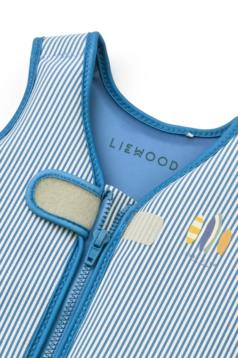 Liewood Dove Kinder-Schwimmweste „Riverside / Creme de la creme“ aus gestreiftem Seersucker