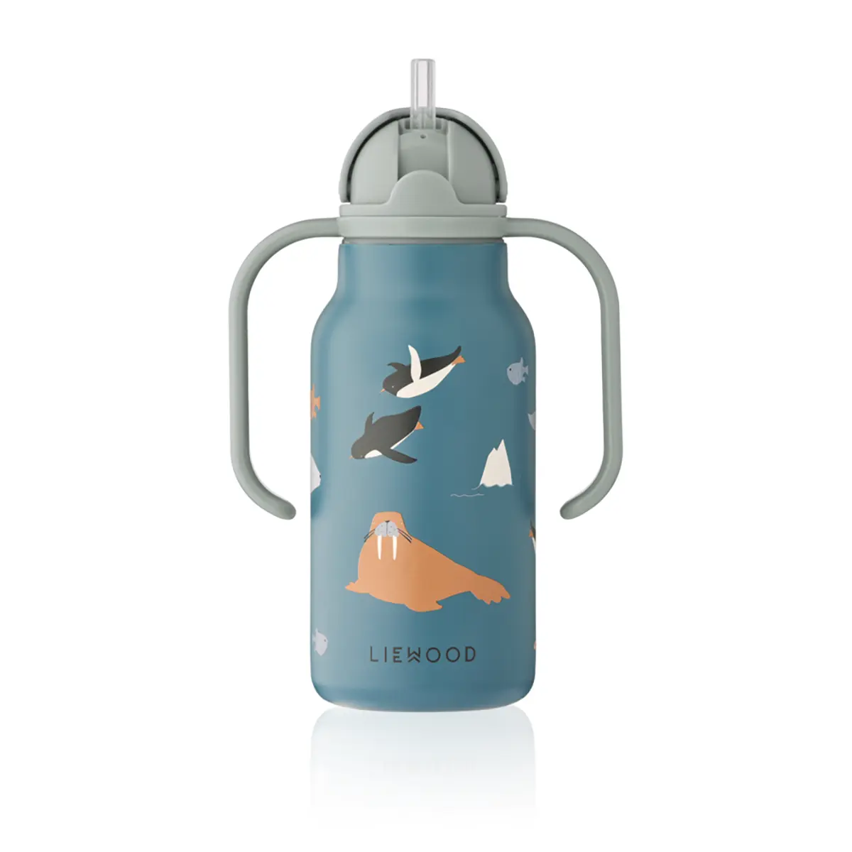 Liewood Edelstahl Trinkflasche Kimmie „Arctic Sea / Ocean view“ mit Griffen