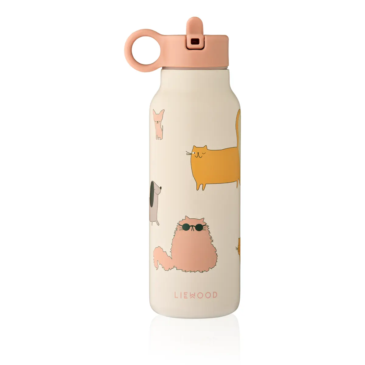 Liewood Falk Edelstahl Trinkflasche „Cats and Dogs / Sandy" 350ml, Medium