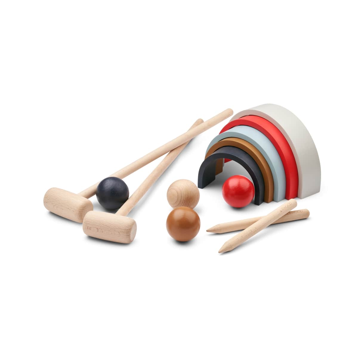 DELISTED Liewood Garten-Krocket-Set Alen „Sea blue multi mix“, Buchenholz – Bild 2