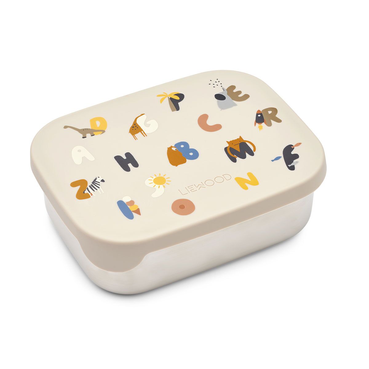 DELISTED Liewood Arthur Lunchbox „Alphabet / Sandy“, Edelstahl mit Silikon-Deckel